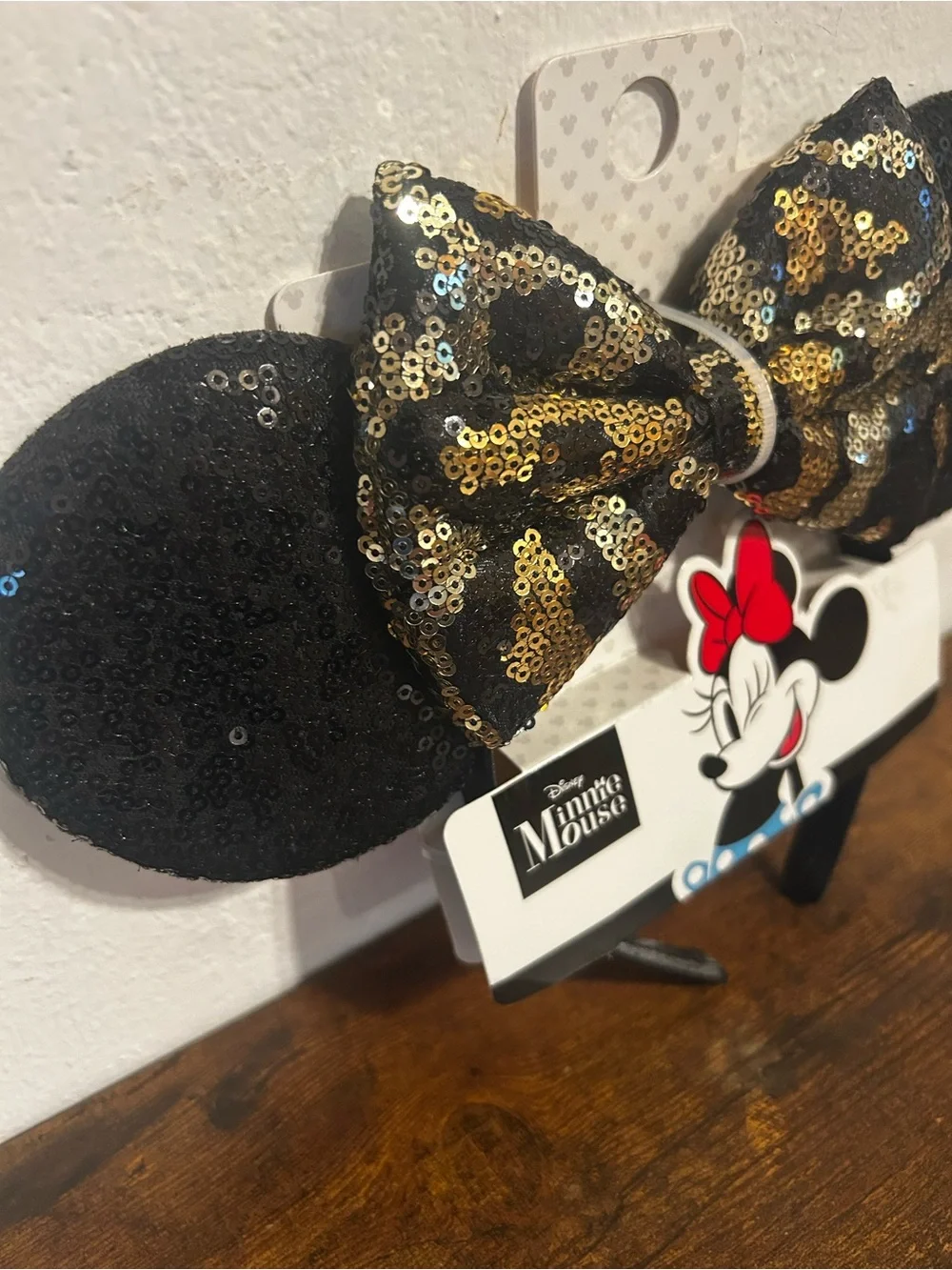 Disney Black and Gold Sequin Minnie Ear Headband